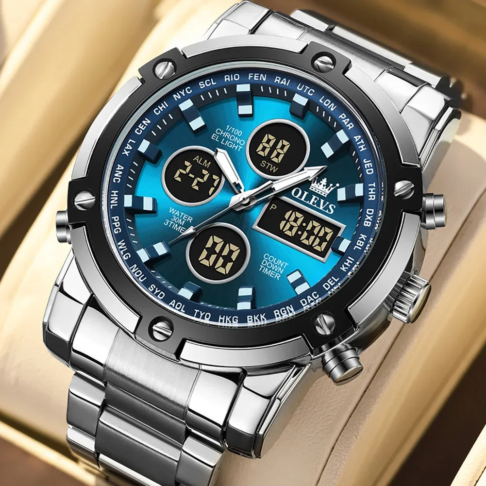 Men's Multifunctional Waterproof Electronic Watch - TREASURE ESHOP