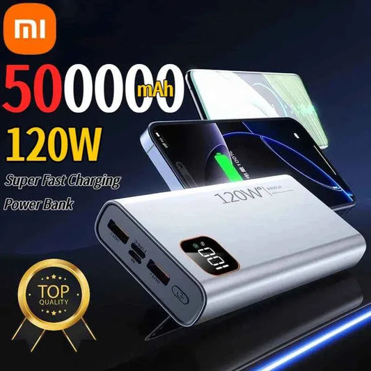 500000mAh Power Bank 120W Portable Super Fast Charge Powerbank Large Capacity Digital Display Battery For iPhone Samsung