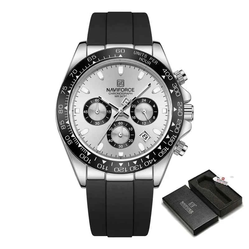 Watches For men Silicone Band Sport Watch Casual Luminous Chronograph Wristwatch