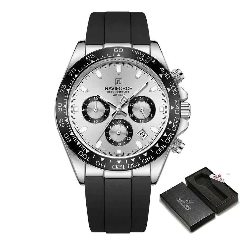 Watches For men Silicone Band Sport Watch Casual Luminous Chronograph Wristwatch