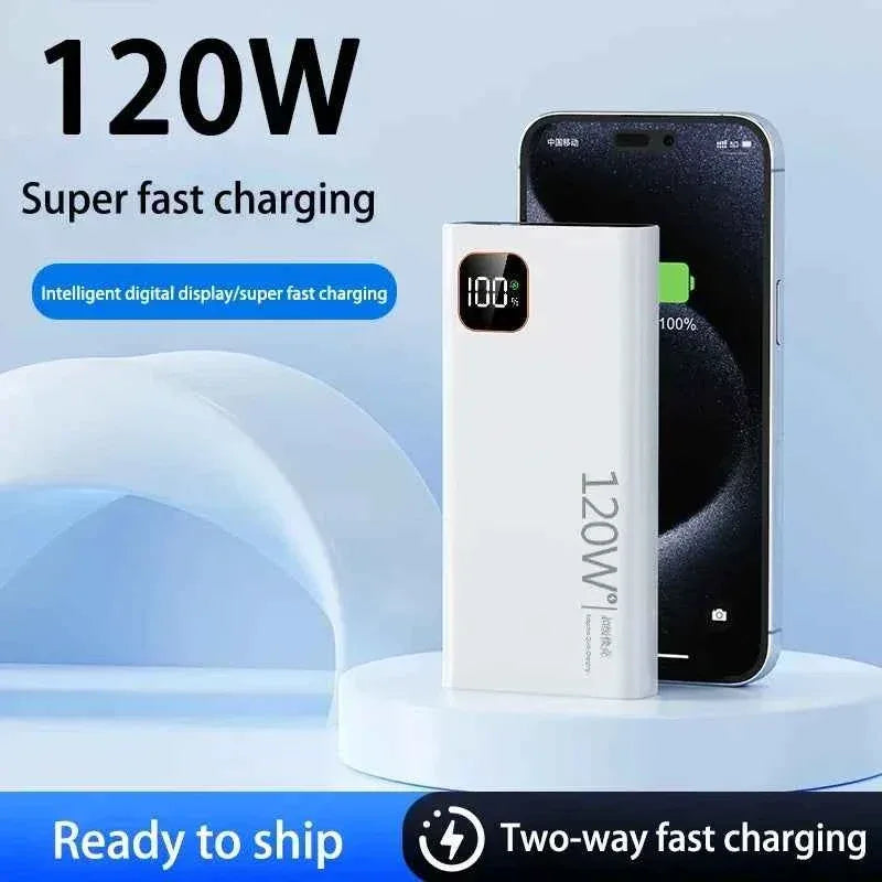 500000mAh Power Bank 120W Portable Super Fast Charge Powerbank Large Capacity Digital Display Battery For iPhone Samsung