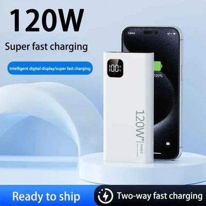 500000mAh Power Bank 120W Portable Super Fast Charge Powerbank Large Capacity Digital Display Battery For iPhone Samsung