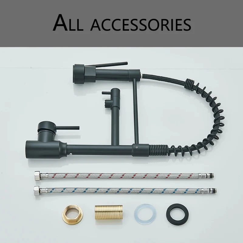 Pull Down Kitchen Sink Faucet – Hot & Cold Mixer, Dual Mode, 360° Rotating Tap