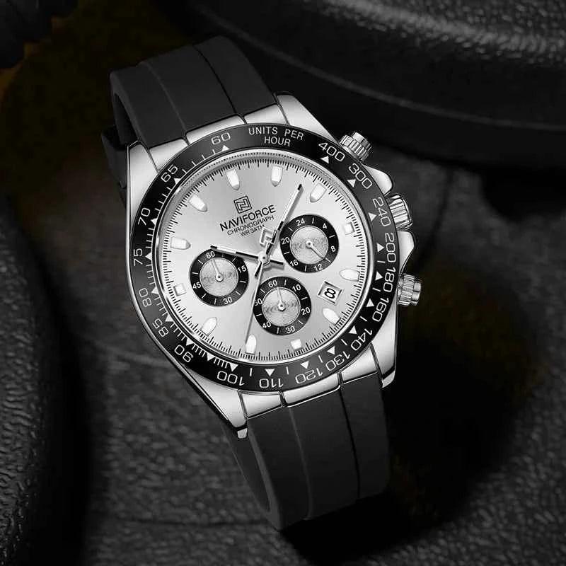 Watches For men Silicone Band Sport Watch Casual Luminous Chronograph Wristwatch