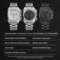 Mechanical Watch Moon Dial Luminous Spaceship Pointer Stainless Steel Watch For Men