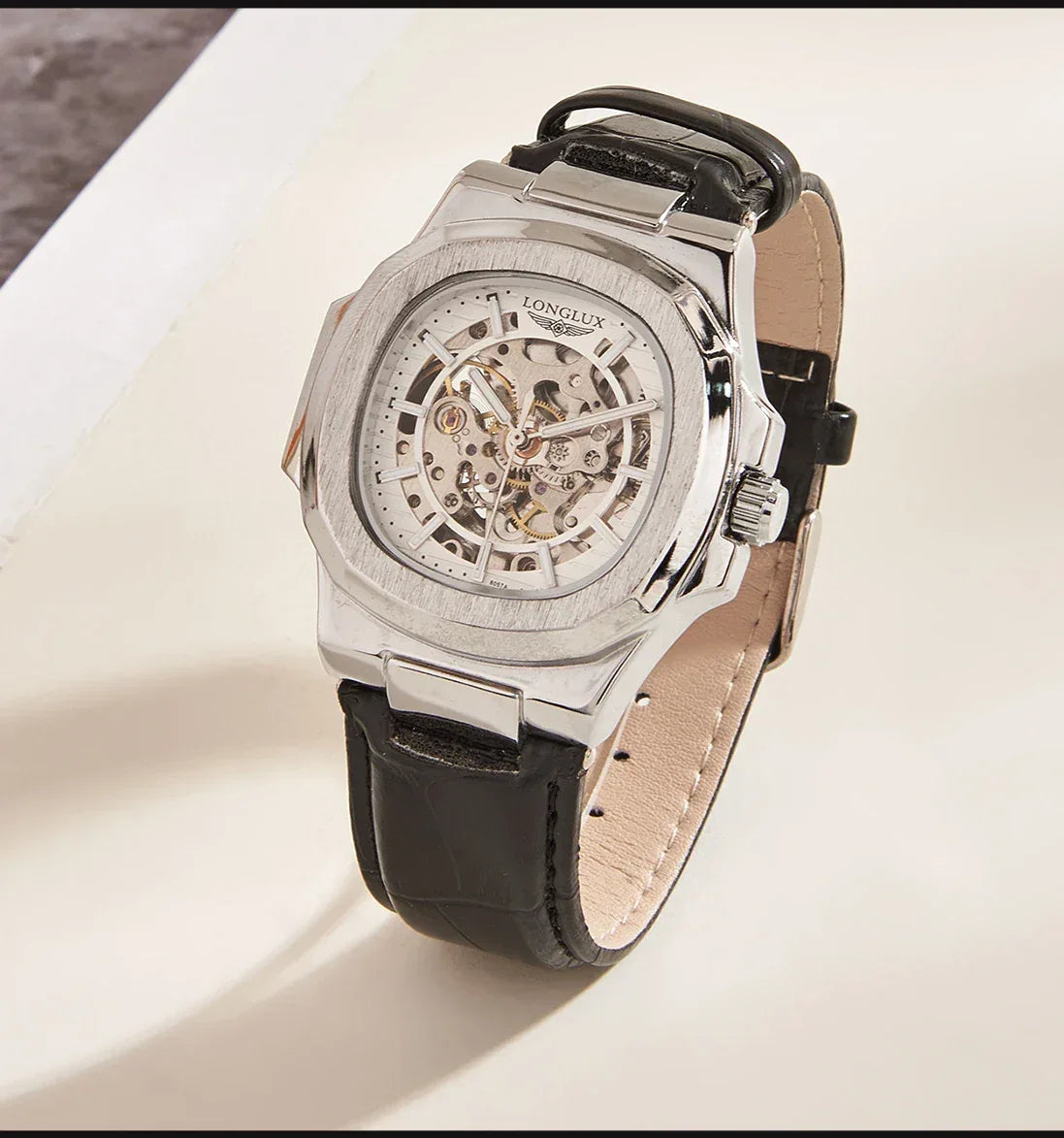 Automatic Skeleton Watch Men | Leather Luxury Waterproof - TREASURE ESHOP