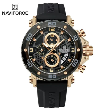 Men’s Silicone Strap Luxury Quartz Sports Watch | 5ATM Waterproof Chronograph - TREASURE ESHOP