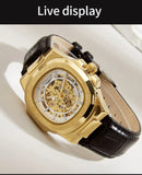 Automatic Skeleton Watch Men | Leather Luxury Waterproof - TREASURE ESHOP