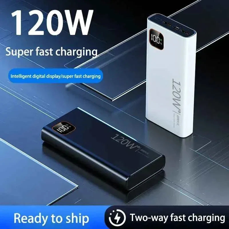 500000mAh Power Bank 120W Portable Super Fast Charge Powerbank Large Capacity Digital Display Battery For iPhone Samsung