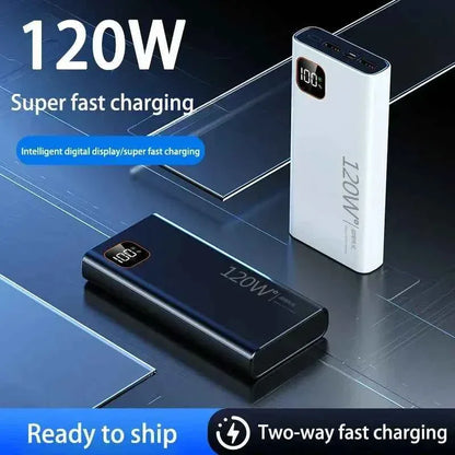 500000mAh Power Bank 120W Portable Super Fast Charge Powerbank Large Capacity Digital Display Battery For iPhone Samsung