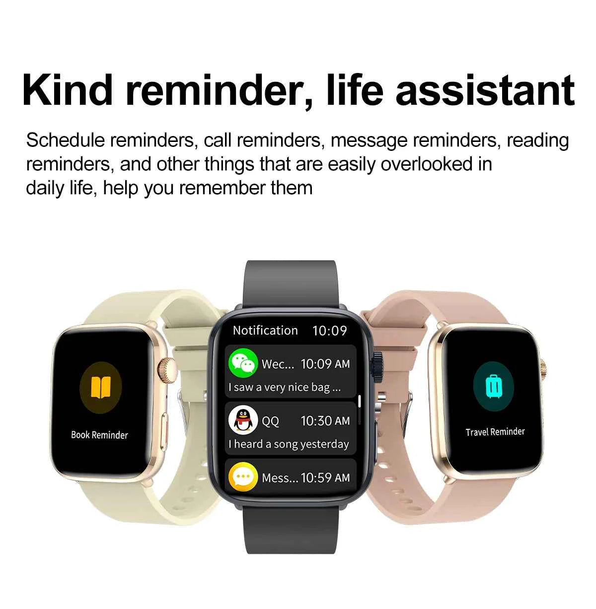 Women’s Smartwatch – AI Health Diagnosis, HRV + PPG, Blood Pressure &amp; SpO2 | 1.85” AMOLED | Bluetooth Call + NFC