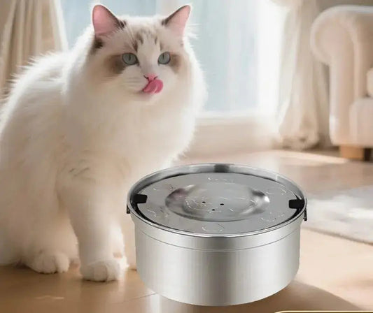 Runder Schwimmnapf aus Edelstahl für Hunde und Katzen, hält das Maul trocken