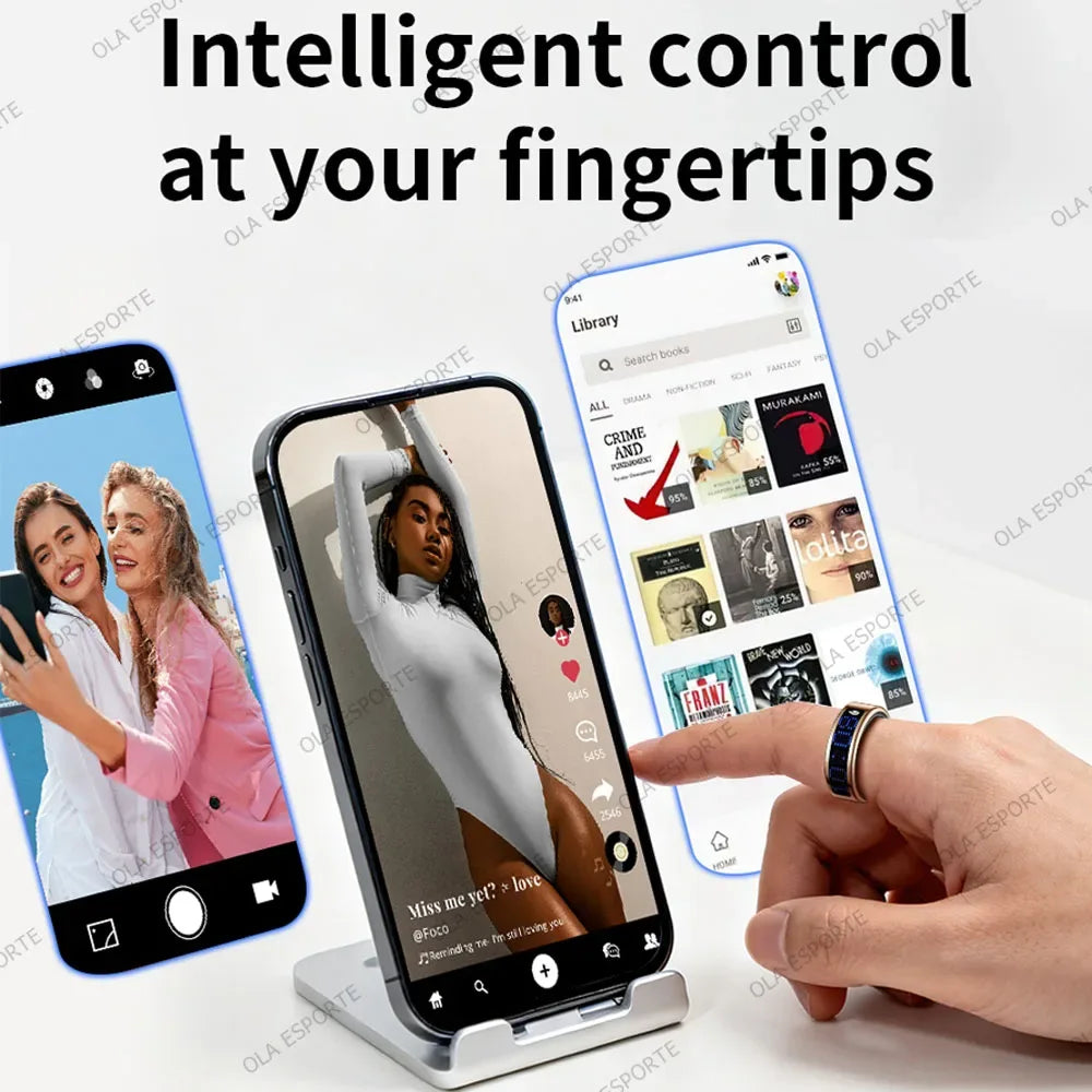 Smart Ring with LED Display – Heart Rate, SpO₂ & Sleep Monitor | 5ATM - TREASURE ESHOP