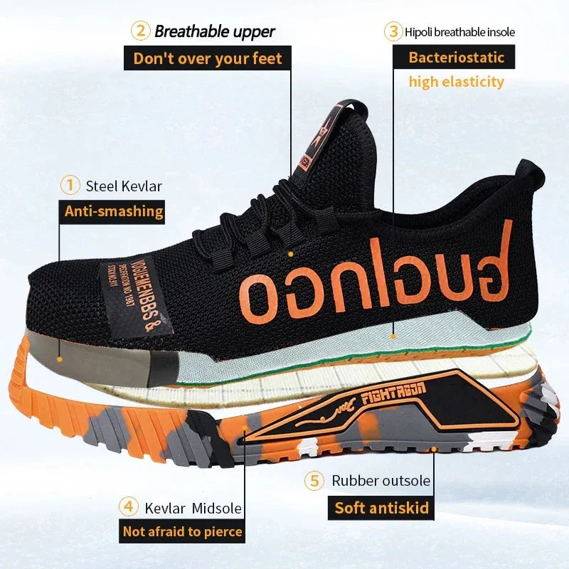 Men’s Steel Toe Work Sneakers | Puncture-Proof Safety Shoes - TREASURE ESHOP