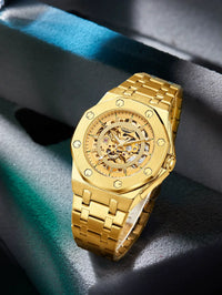 Men’s Automatic Skeleton Watch – Stainless Steel Luxury Waterproof Timepiece - TREASURE ESHOP