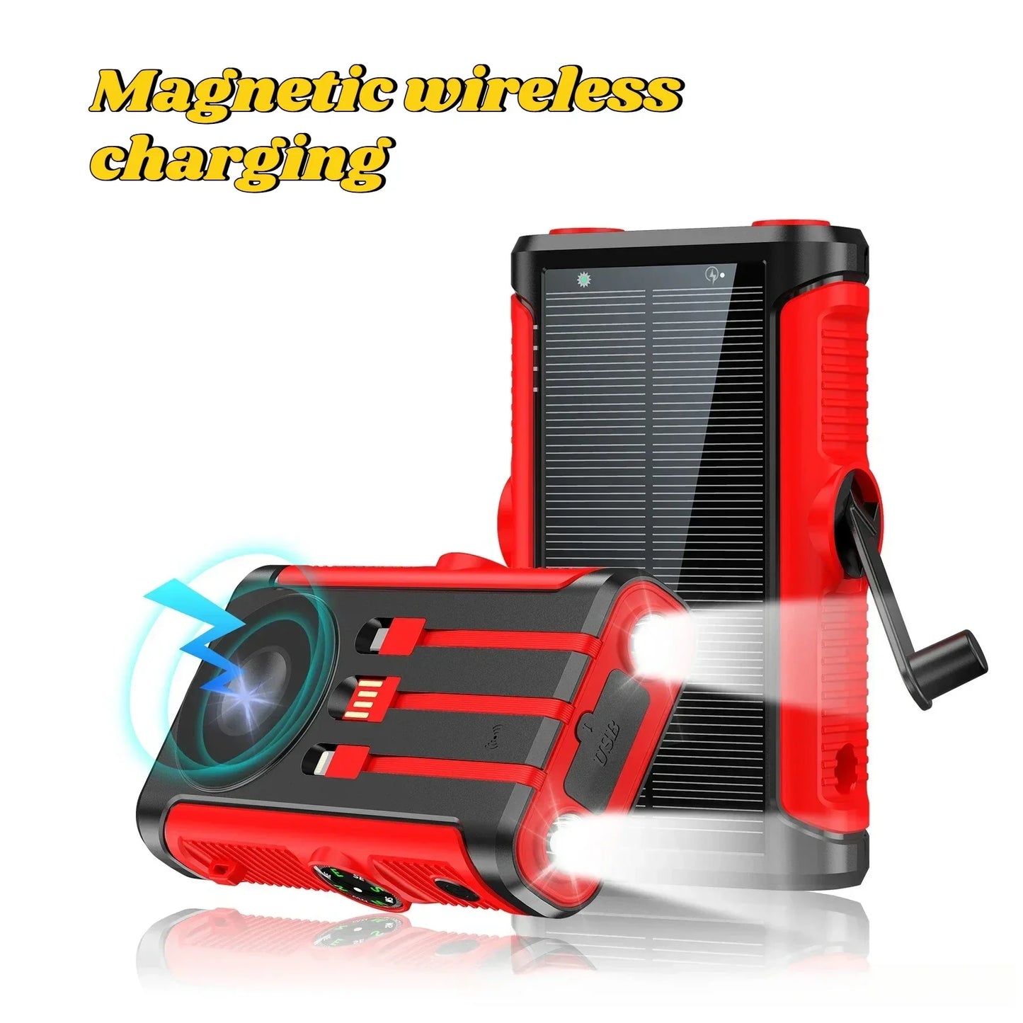 50000mAh Solar Power Bank 22.5W – Magnetic Wireless Charging Outdoor Powerbank