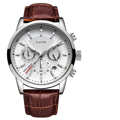 Men’s Luxury Leather Chronograph Watch | Waterproof & Luminous - TREASURE ESHOP