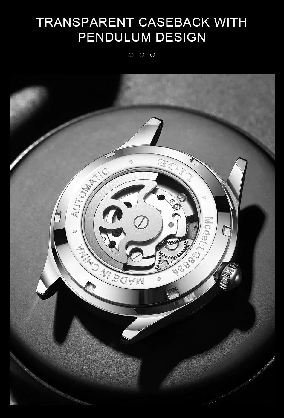 LIGE Men’s Automatic Mechanical Watch – Fashion Waterproof Skeleton Wristwatch - TREASURE ESHOP
