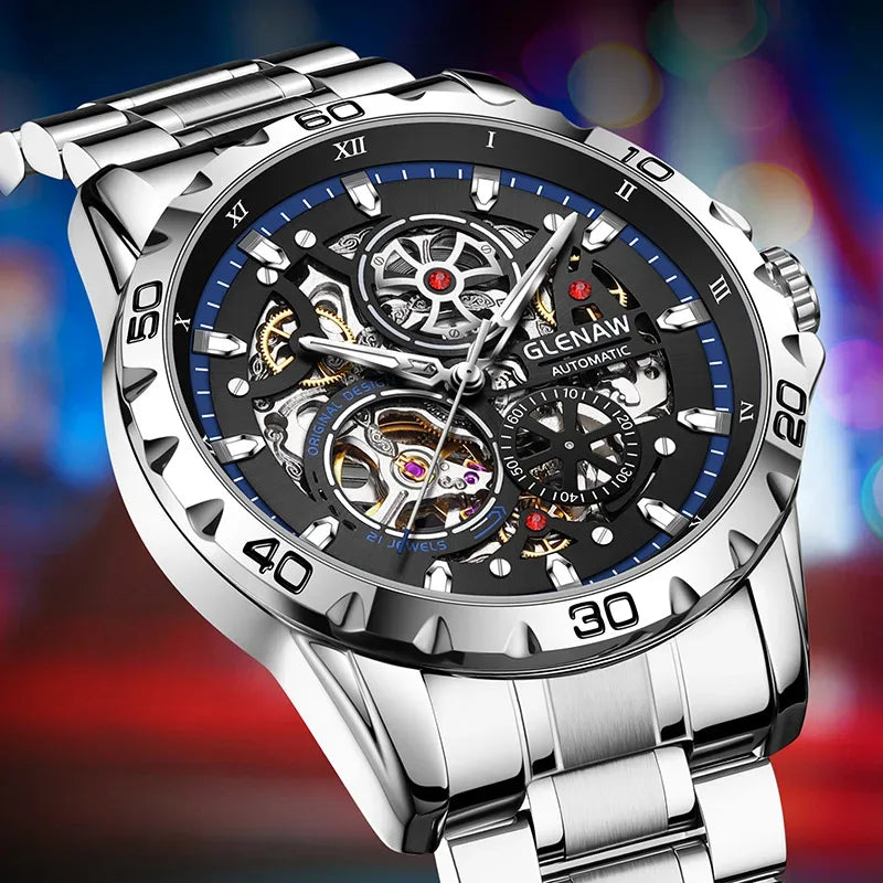 Steampunk Skeleton Automatic Watch for Men | Luxury Mechanical Timepiece - TREASURE ESHOP