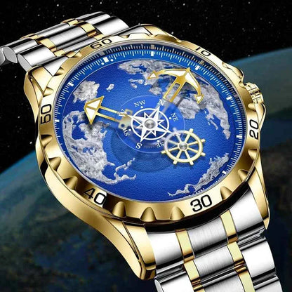 GLENAW Design New Men Watches Nautical Series Traveler Stainless Steel Glowing Waterproof Mechanical Watch Men's Clock GL8683