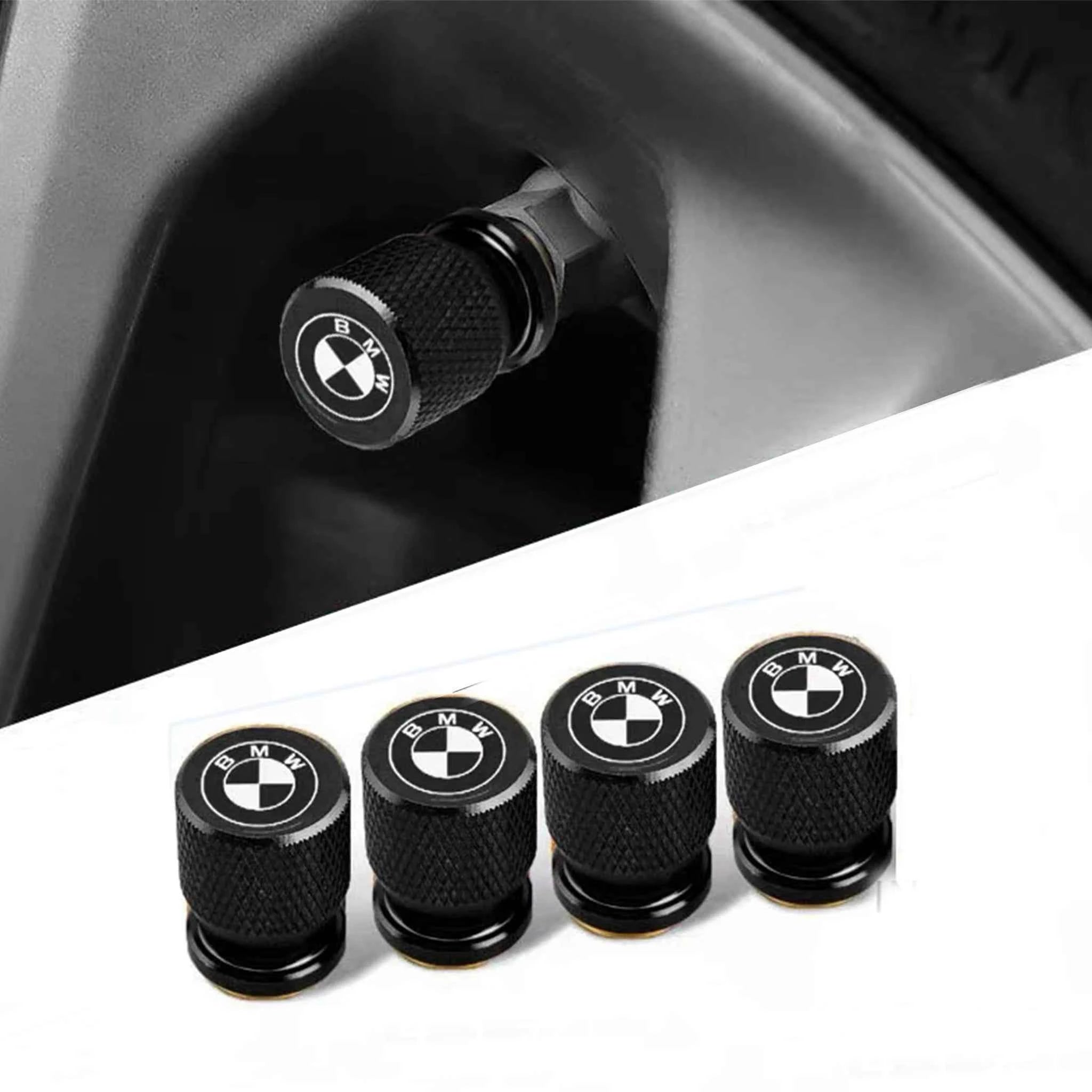 4 Stück Alu Ventilkappen BMW Logo | Staub- & Wasserdicht für X1 X3 X5 E39 E46 E60 F30 G20 G30