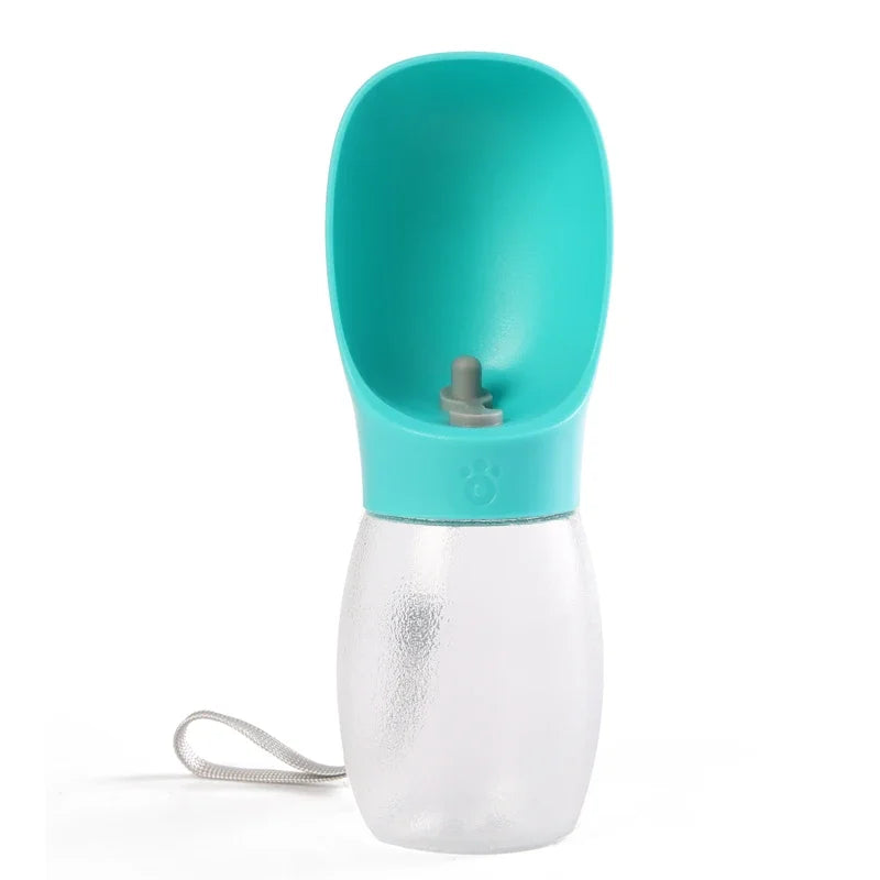 300 ml Wasserflasche mit Trinknapf für Hunde und Katzen, Farbe Türkis