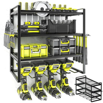 Power Tool Organizer Rack – Wall Mount Metal Tool Storage Shelf