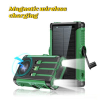 Solar Power Bank 20000mAh with Hand Crank & Wireless Charging – Outdoor Portable Charger