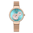 Ladies Luxury 3D Rose Quartz Watch – Creative Stainless Steel Waterproof Women’s - TREASURE ESHOP