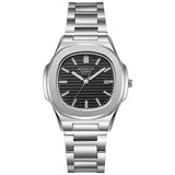 Men’s Big Dial Silver Stainless Steel Quartz Watch – Classic Calendar Wristwatch - TREASURE ESHOP