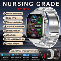 Men’s ECG+PPG Health Smartwatch – 2.04” AMOLED Sapphire, Blood Pressure, Oxygen, ECG, Body Composition, Bluetooth Call, IP68 Waterproof