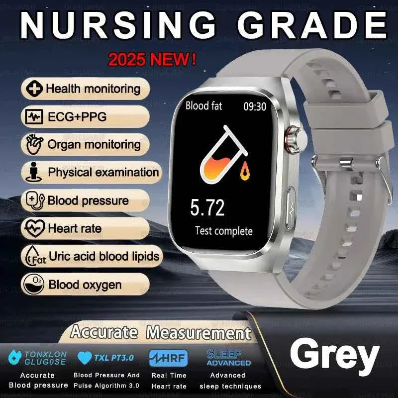 Men’s ECG+PPG Health Smartwatch – 2.04” AMOLED Sapphire, Blood Pressure, Oxygen, ECG, Body Composition, Bluetooth Call, IP68 Waterproof