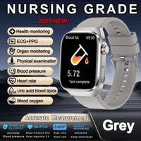 Men’s ECG+PPG Health Smartwatch – 2.04” AMOLED Sapphire, Blood Pressure, Oxygen, ECG, Body Composition, Bluetooth Call, IP68 Waterproof