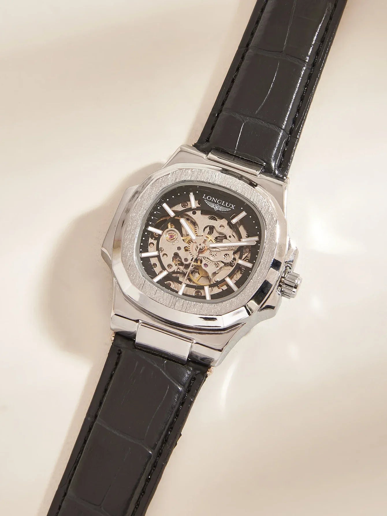Automatic Skeleton Watch Men | Leather Luxury Waterproof - TREASURE ESHOP