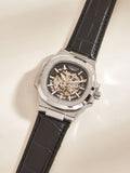 Automatic Skeleton Watch Men | Leather Luxury Waterproof - TREASURE ESHOP
