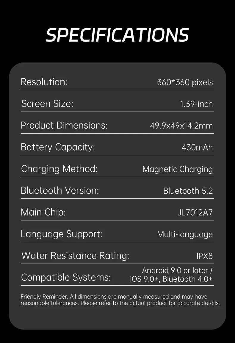 Watch 7 Ultra Smart Watch HD Round Display, Heart Rate, Blood Oxygen, GPS, Bluetooth Calling, IPX8 Waterproof