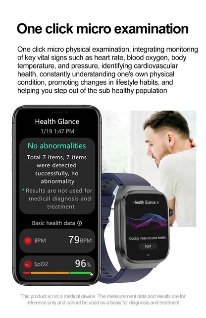 Micro Physical Examination Smartwatch – 2.04” AMOLED Sapphire