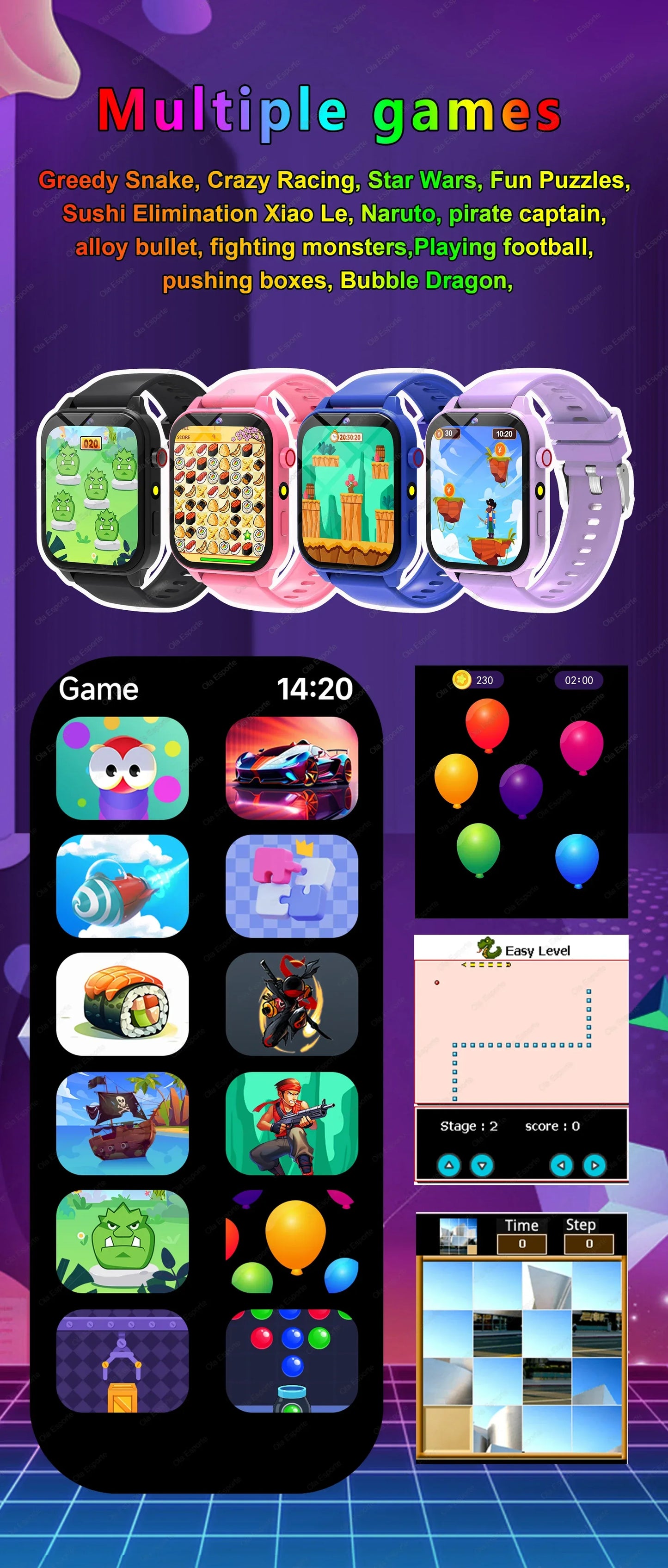 Kids Smart Watch with Camera Games – 1.83” Touch Screen, Fitness Tracker, Sleep Monitor, Alarm Gifts for Boys Girls - TREASURE ESHOP