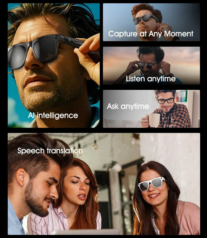 6K HD AI Smart Glasses | 100MP Camera & Voice Assistant - TREASURE ESHOP