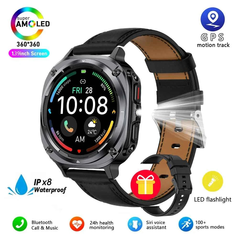 Watch 7 Ultra Smart Watch HD Round Display, Heart Rate, Blood Oxygen, GPS, Bluetooth Calling, IPX8 Waterproof
