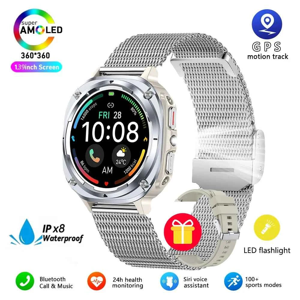 Watch 7 Ultra Smart Watch HD Round Display, Heart Rate, Blood Oxygen, GPS, Bluetooth Calling, IPX8 Waterproof