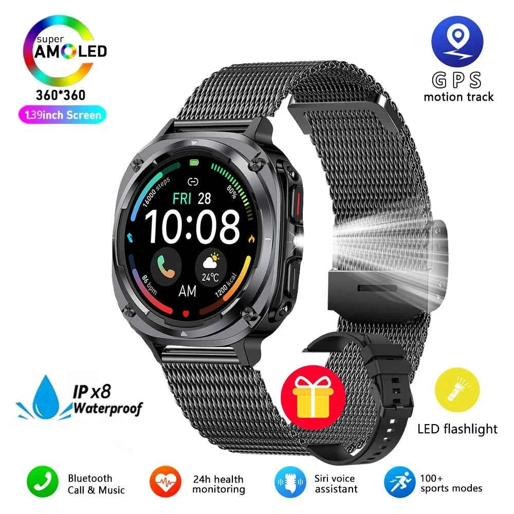 Watch 7 Ultra Smart Watch HD Round Display, Heart Rate, Blood Oxygen, GPS, Bluetooth Calling, IPX8 Waterproof