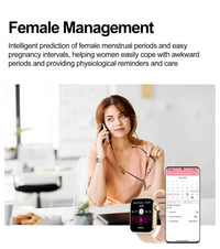 Women’s Smartwatch – AI Health Diagnosis, HRV + PPG, Blood Pressure &amp; SpO2 | 1.85” AMOLED | Bluetooth Call + NFC