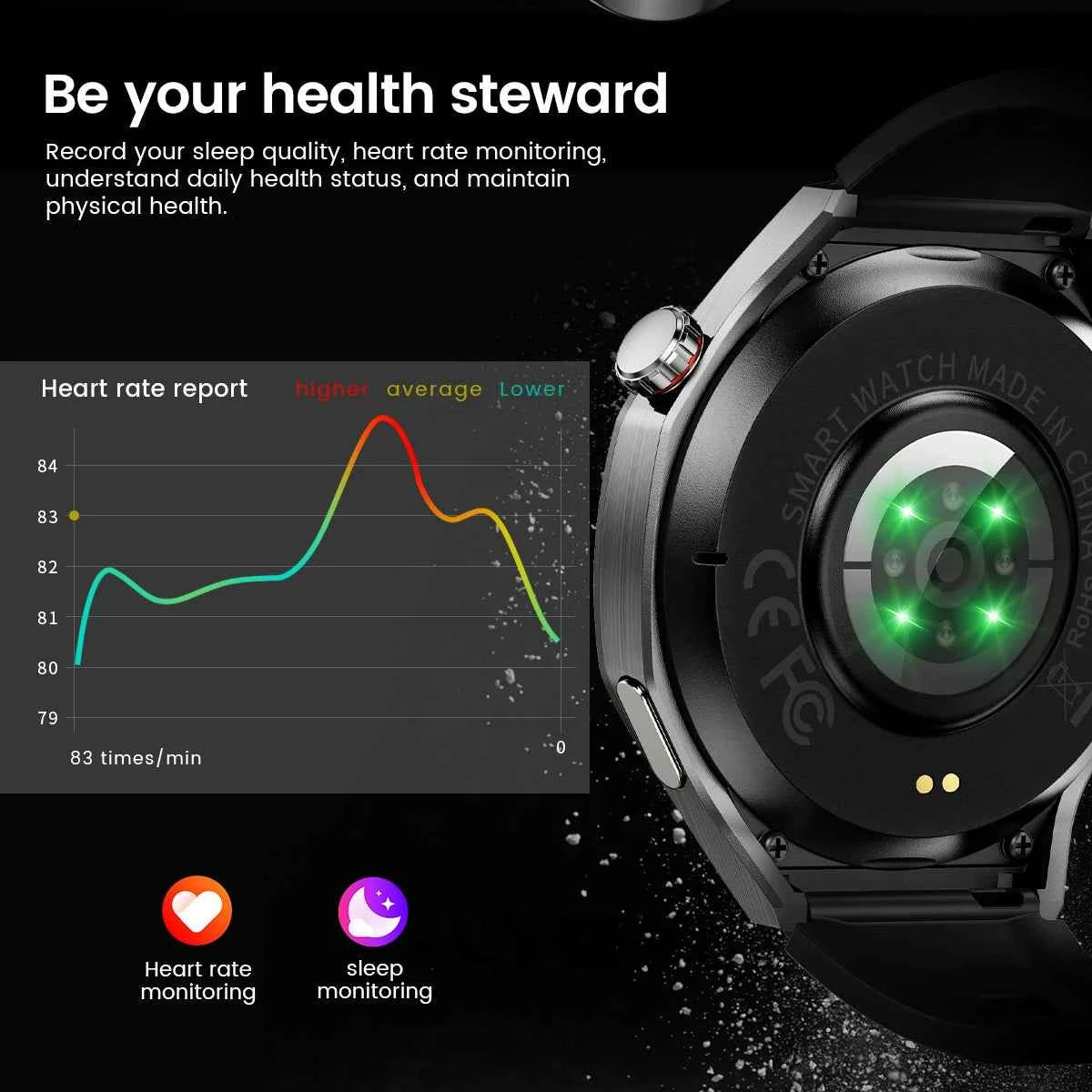 Men’s Smartwatch GT5 Pro – 1.52" HD AMOLED | GPS, Bluetooth Calling, Heart Rate Fitness Tracker | IP68 Waterproof