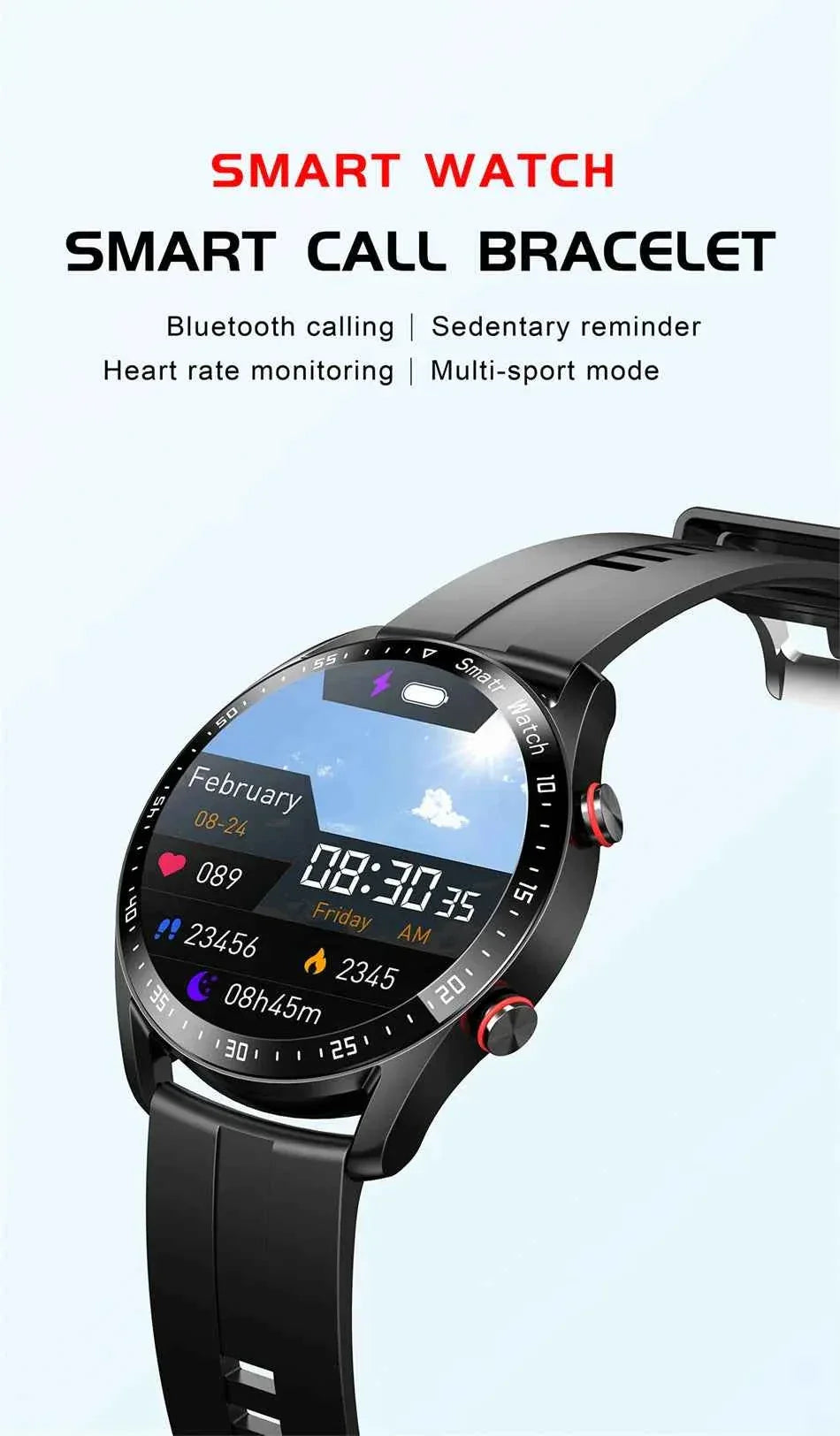 ChiBear Men’s Smartwatch – ECG+PPG Health Monitor | 1.28” HD Round Display | Bluetooth Call | Fitness &amp; Sports Waterproof Watch