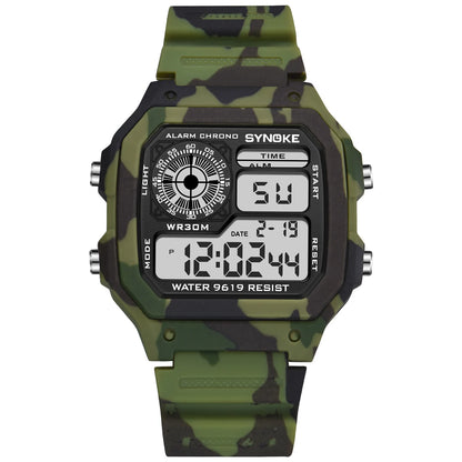 Men’s Digital Sports Waterproof Watch – Chronograph, Alarm, Backlight, Shock Resistant - TREASURE ESHOP