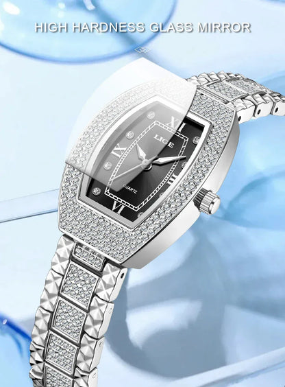 Luxury Diamond Women’s Watch | Elegant Stainless Steel - TREASURE ESHOP