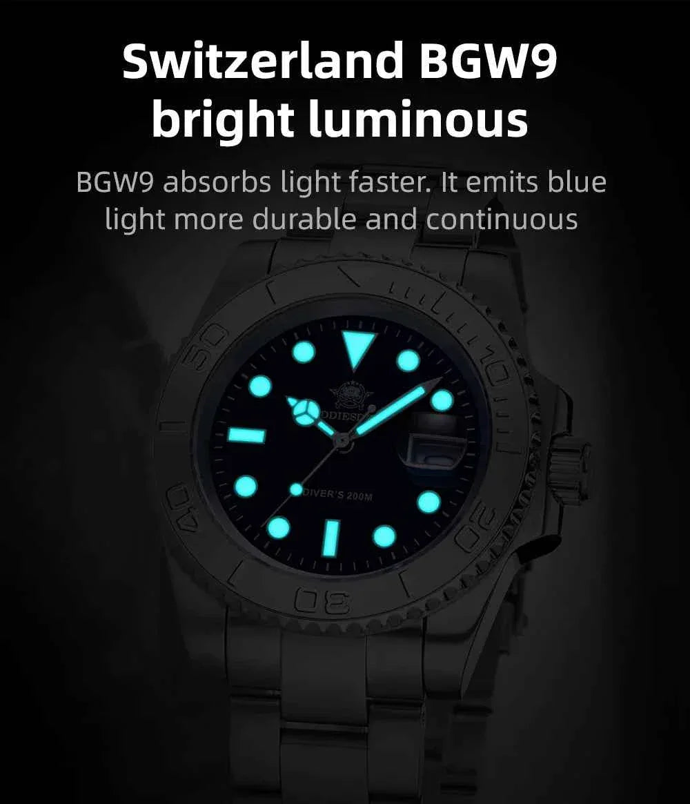 Men’s Analog Quartz Diving Watch – BGW9 Luminous | 200m Waterproof | Stainless Steel | Japan Miyota Movement