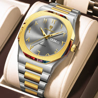 Military Men’s Quartz Watch – Waterproof Stainless Steel Luxury Wristwatch with Week Calendar - TREASURE ESHOP