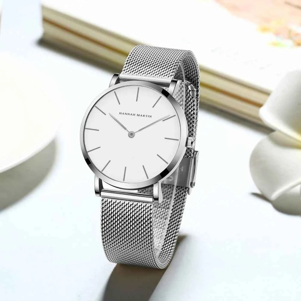 Women’s Rose Gold Quartz Watch – 36mm Minimalist Stainless Steel Waterproof Ladies Fashion Wristwatch